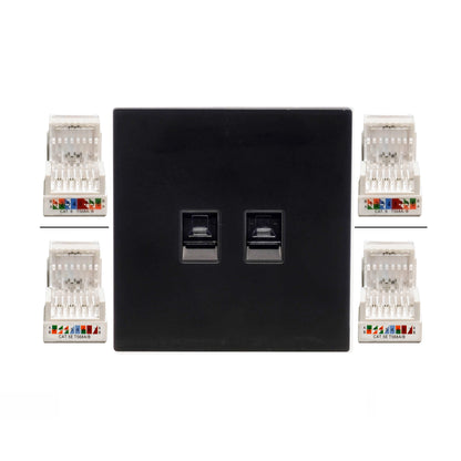 Double Computer Socket – (RJ45/CAT6) – Ultra Thin Plastic