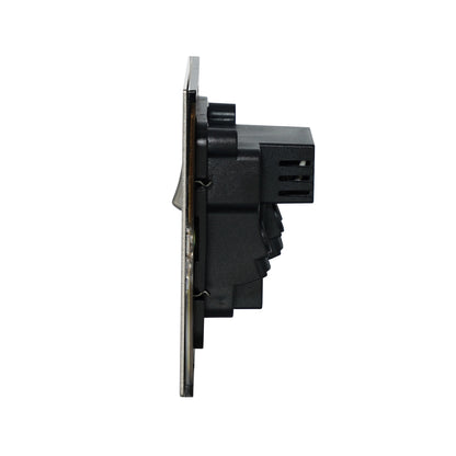 Single MF Socket 13A – On/Off + USB + Type-C – Stainless Steel