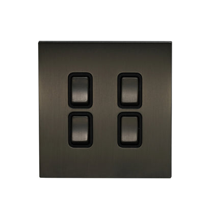 4 Gang 2 Way Switch (86) – Rocker Button – Stainless Steel