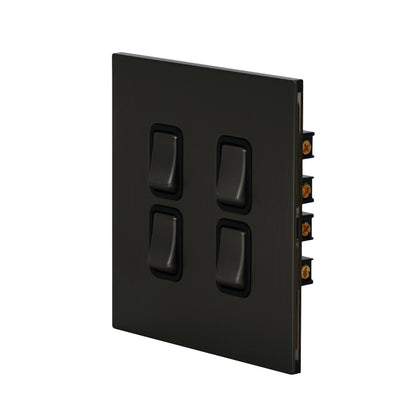 4 Gang 2 Way Switch (86) – Rocker Button – Stainless Steel