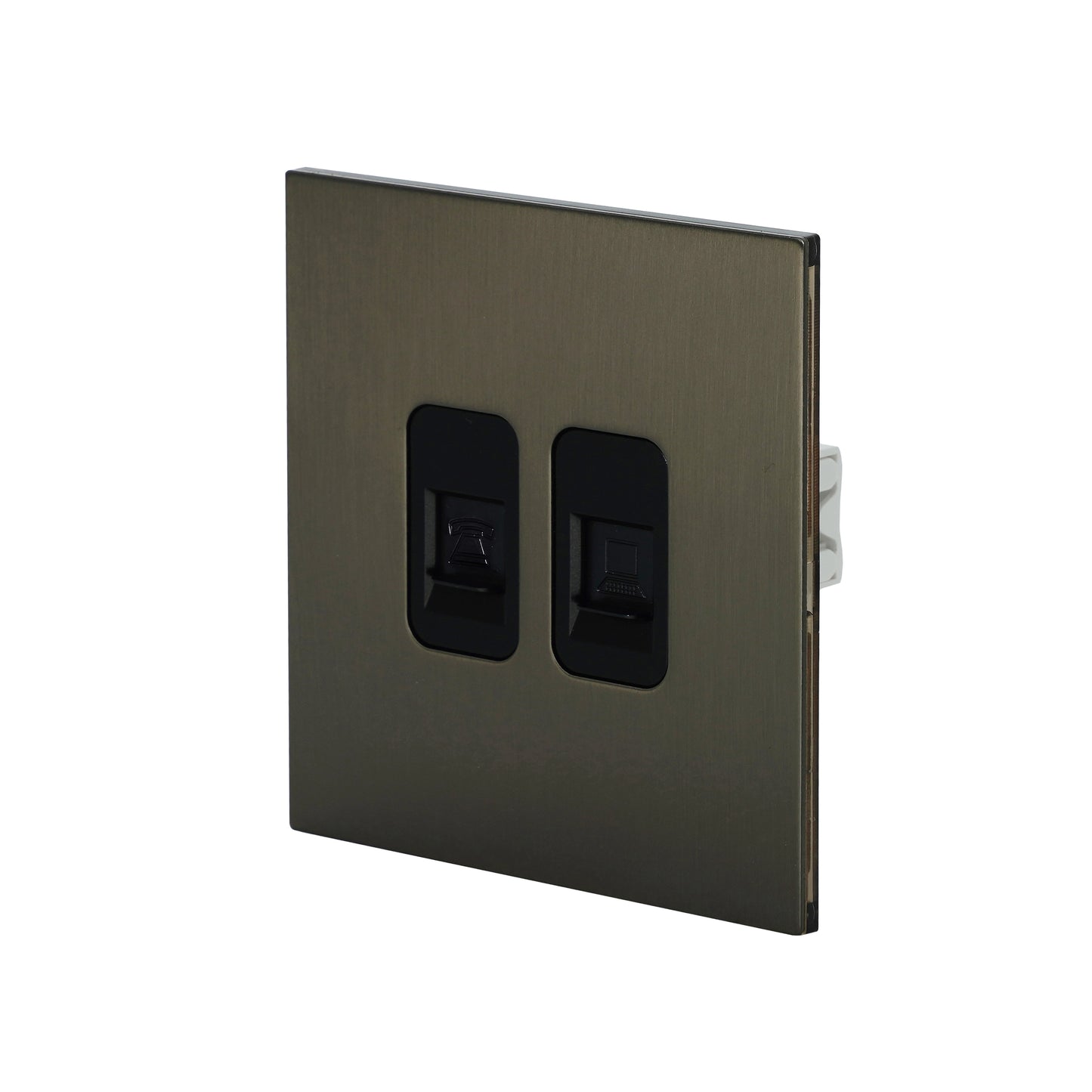 Tel + Computer Socket – Stainless Steel