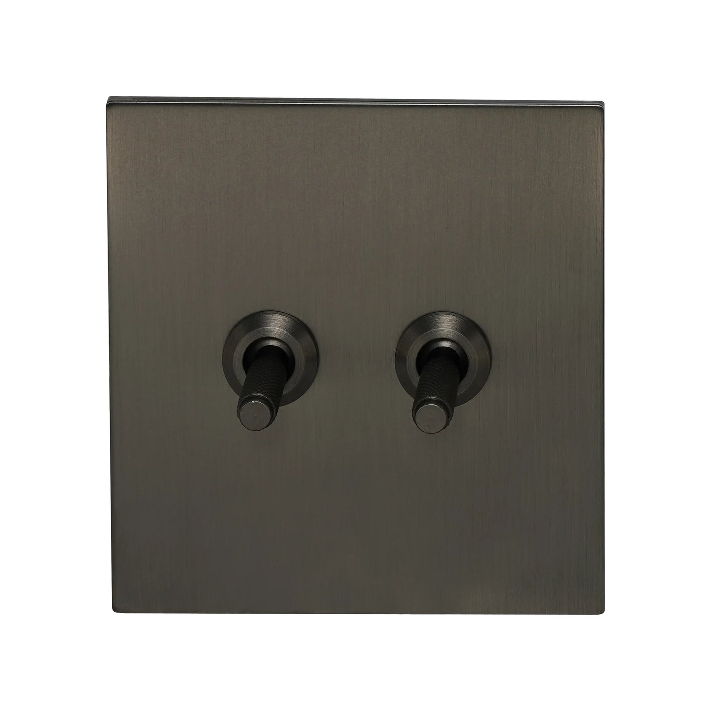 2 Gang Intermediate Switch – Knurled Toggle – Stainless Steel / Copper