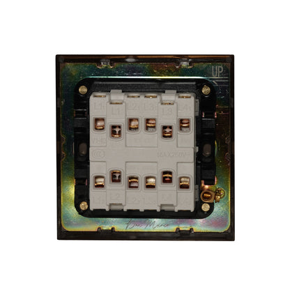 2 Gang Intermediate Switch – Plain Toggle – Stainless Steel / Copper