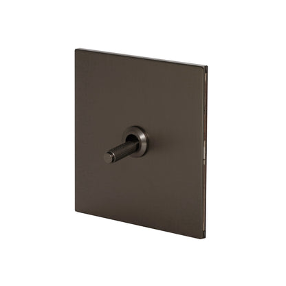 1 Gang 2 Way Switch – Knurled Toggle – Stainless Steel / Copper