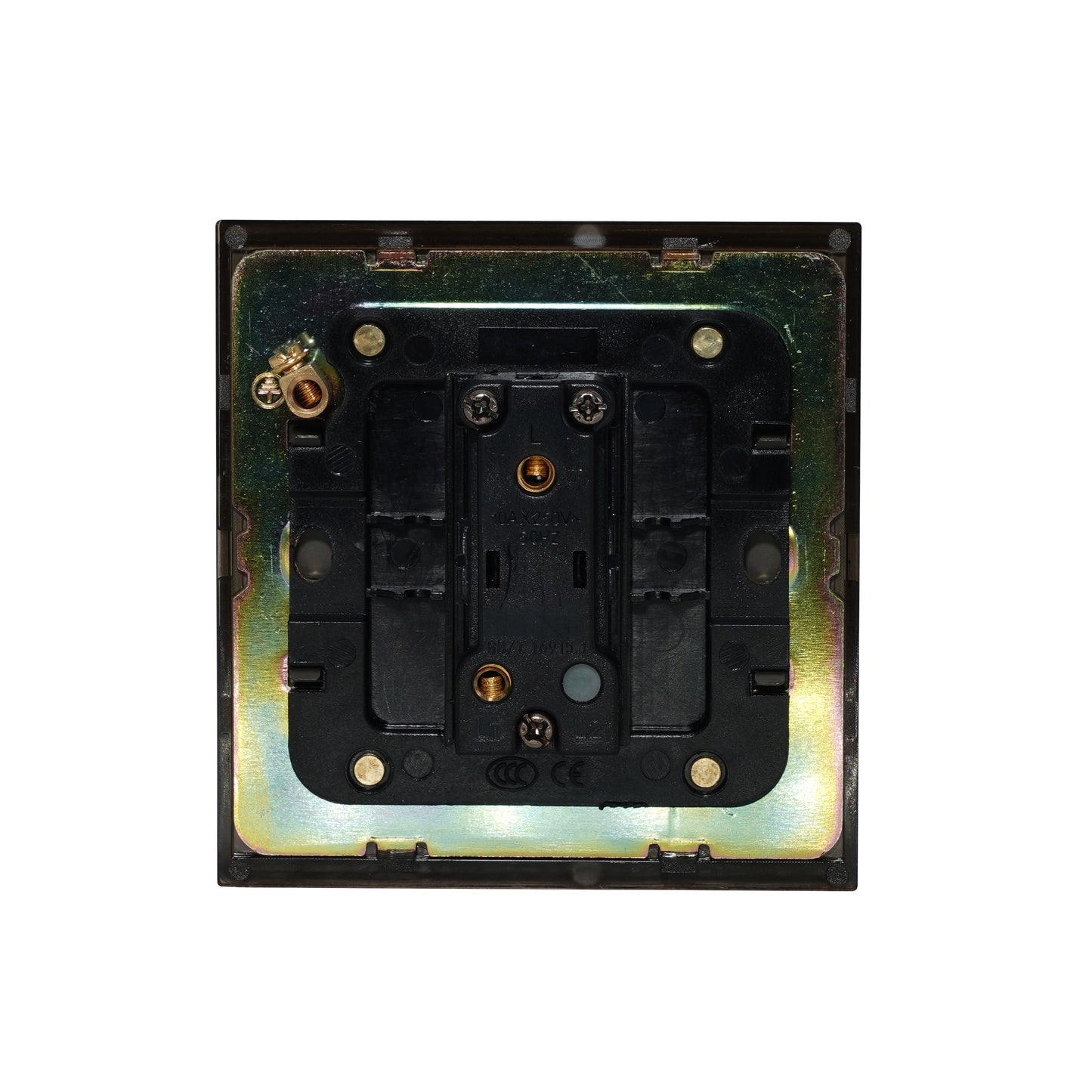 1 Gang 2 Way Switch – Plain Toggle – Stainless Steel / Copper