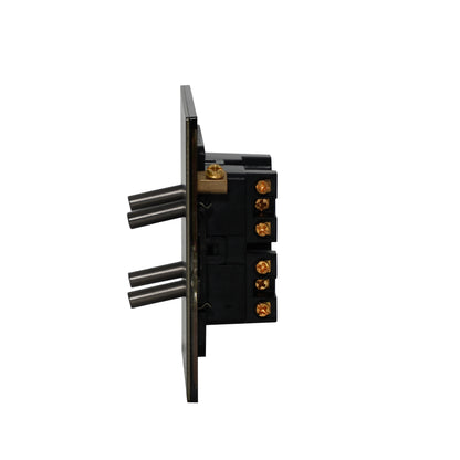 4 Gang 2 Way Switch (86) – Plain Toggle – Stainless Steel / Copper