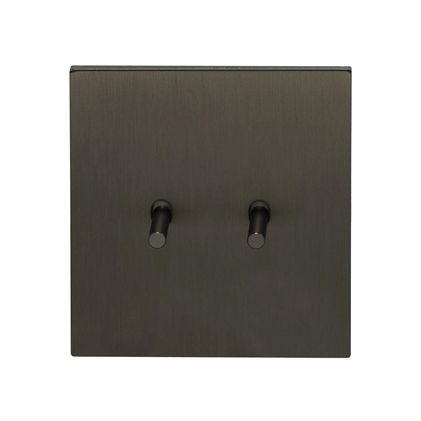 2 Gang Intermediate Switch – Plain Toggle – Stainless Steel / Copper