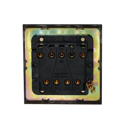 3 Gang 2 Way Switch – Plain Toggle – Stainless Steel / Copper