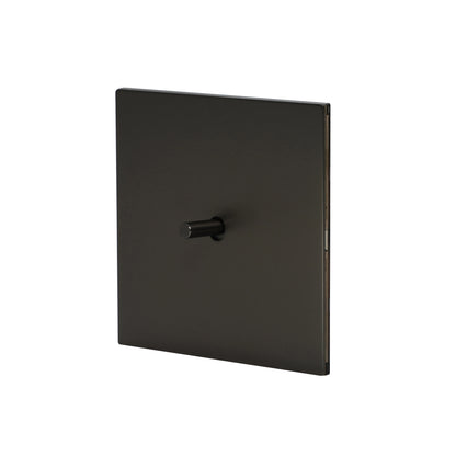 1 Gang 2 Way Switch – Plain Toggle – Stainless Steel / Copper