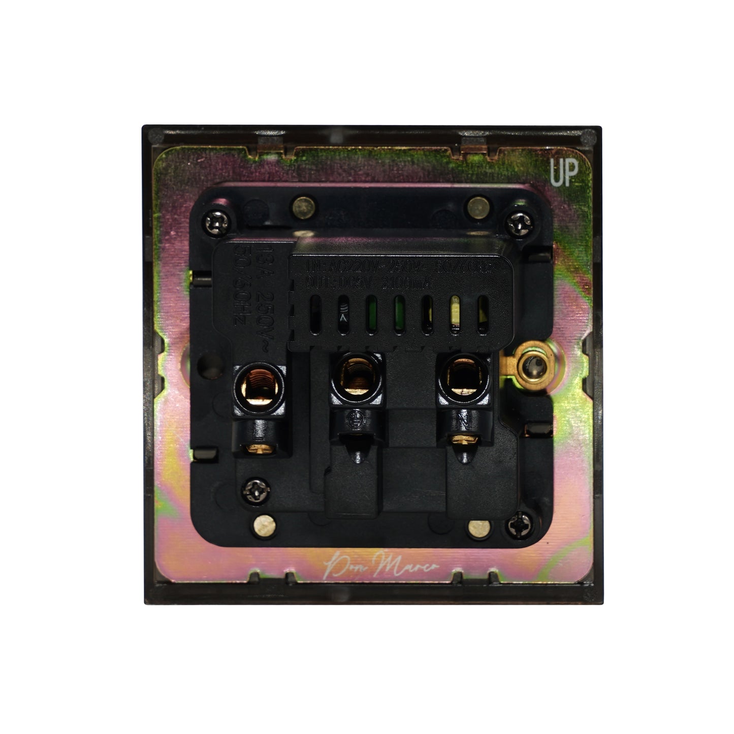 Single UK Socket 13A – On/Off + USB + Type-C – Stainless Steel