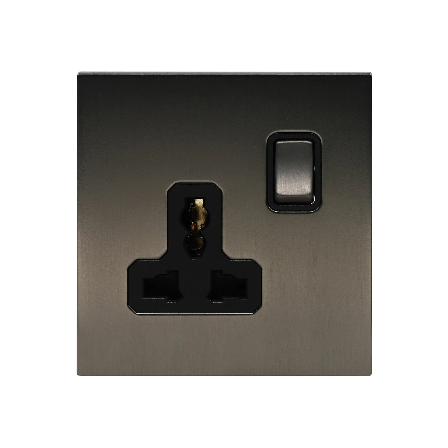 Single MF Socket 13A – On/Off – Stainless Steel