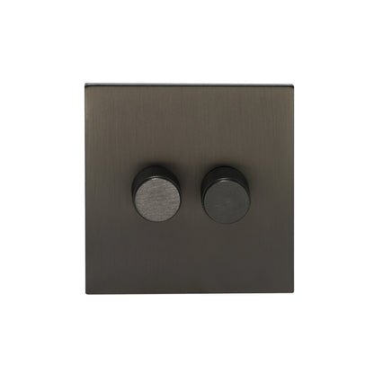 Double Light Dimmer – 2 x 500W Each – Stainless Steel