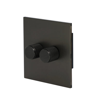 Double Light Dimmer – 2 x 500W Each – Stainless Steel