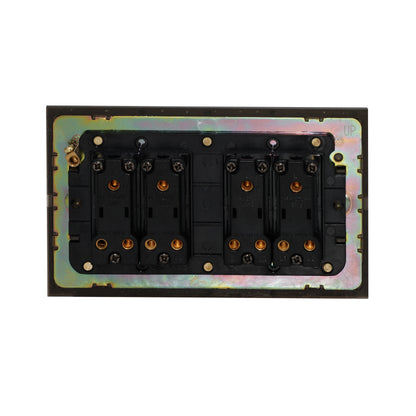 4 Gang 2 Way Switch (148) – Plain Toggle – Stainless Steel / Copper