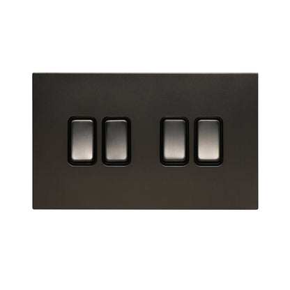4 Gang 2 Way Switch (148) – Rocker Button – Stainless Steel