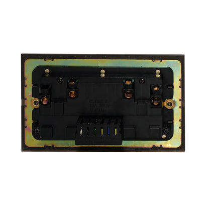 Double MF Socket 13A – On/Off + USB + Type-C – Stainless Steel
