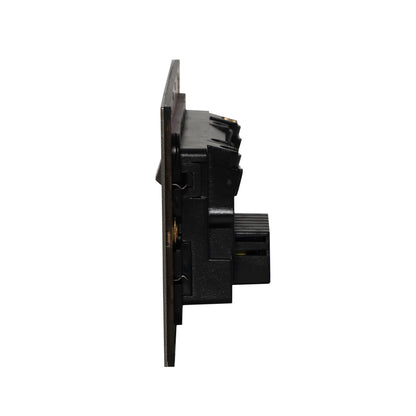 Double MF Socket 13A – On/Off + 2 USB – Stainless Steel