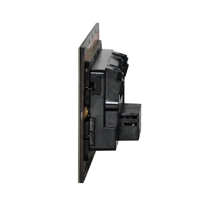 Double MF Socket 13A – On/Off + USB + Type-C – Stainless Steel