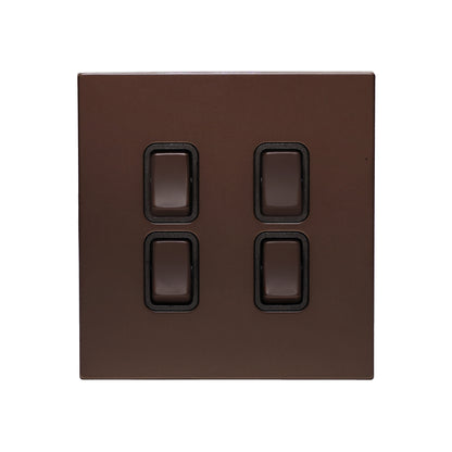4 Gang 2 Way Switch (86) – Rocker Button – Stainless Steel