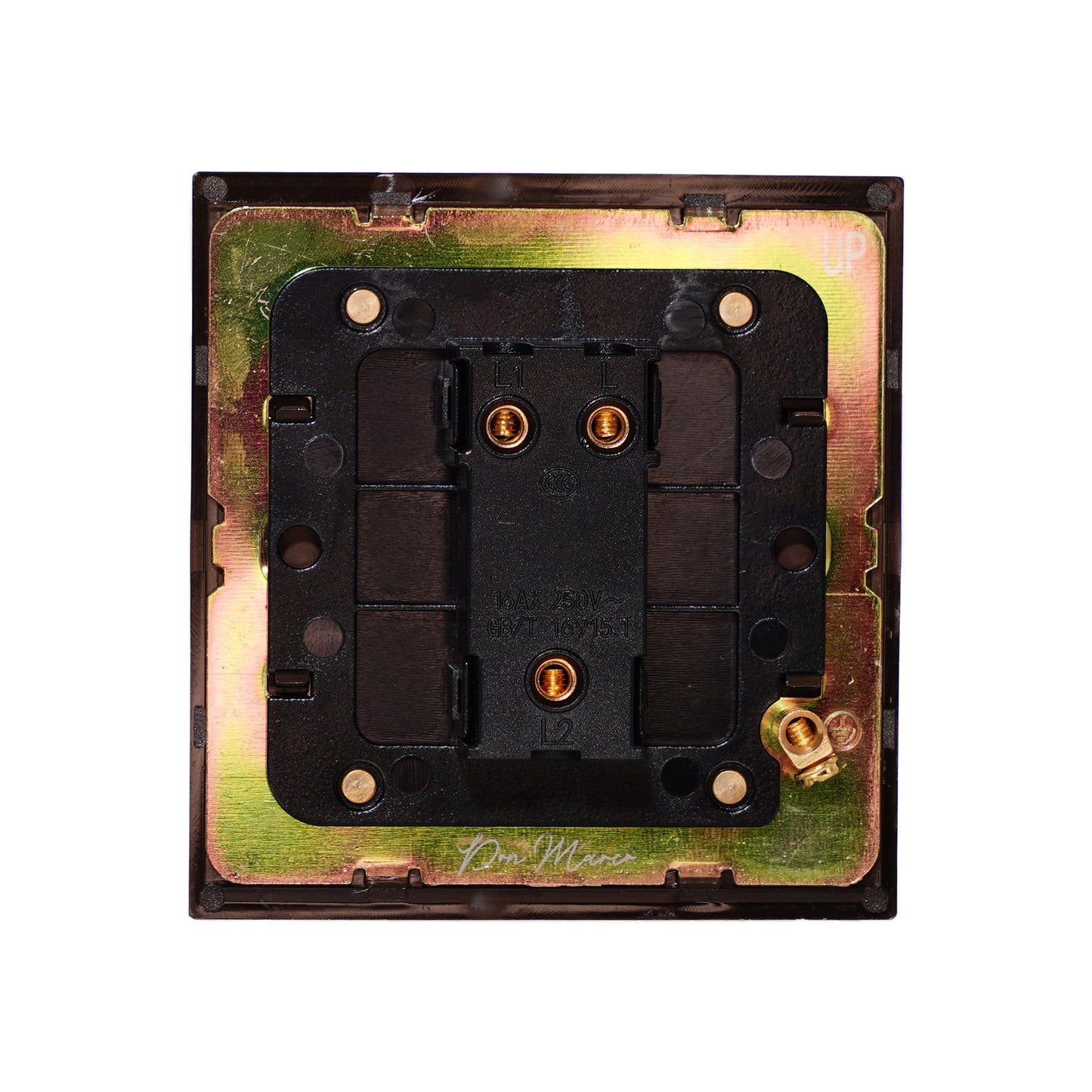 1 Gang 2 Way Switch – Plain Toggle – Stainless Steel / Copper