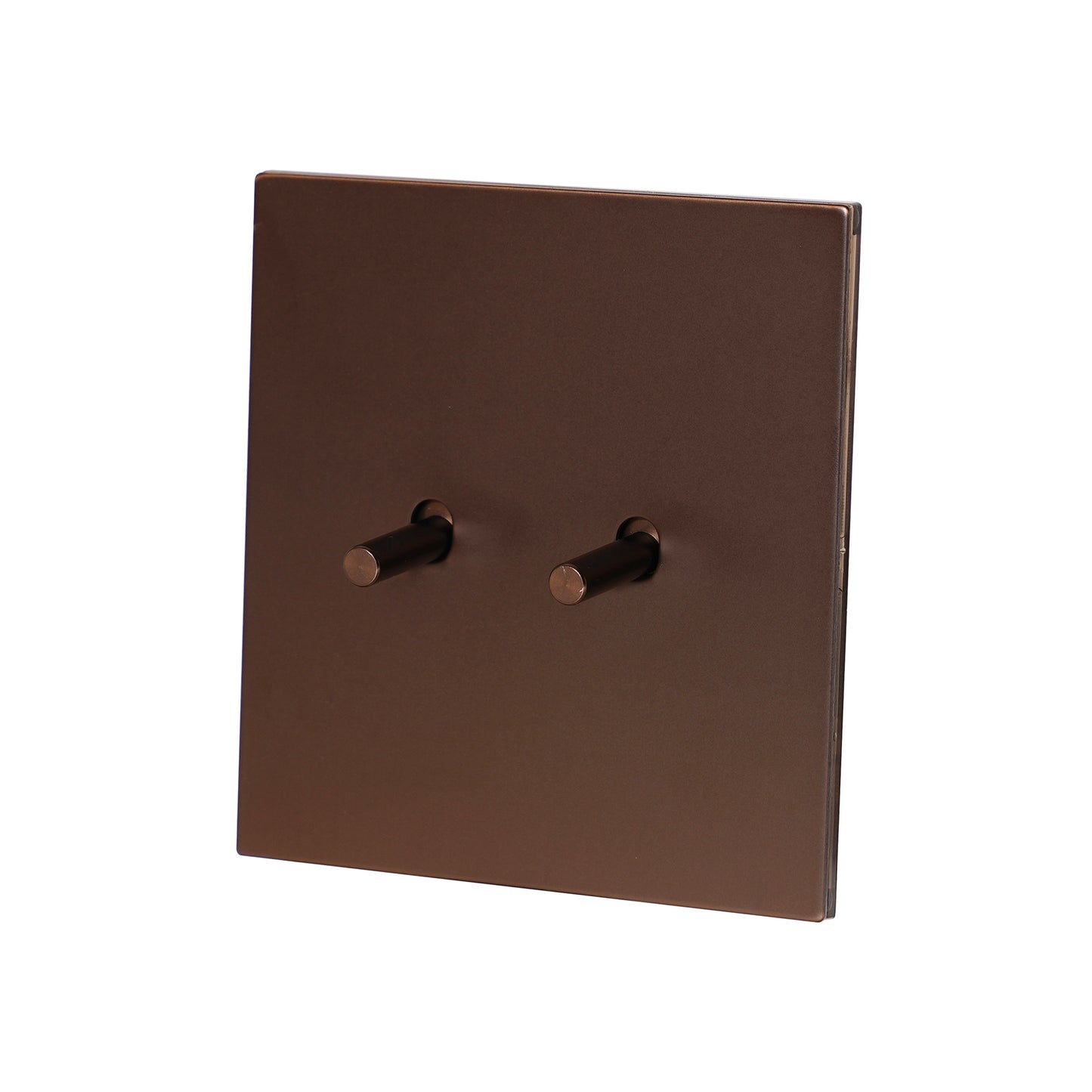 2 Gang Intermediate Switch – Plain Toggle – Stainless Steel / Copper
