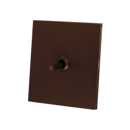 1 Gang 2 Way Switch – Knurled Toggle – Stainless Steel / Copper