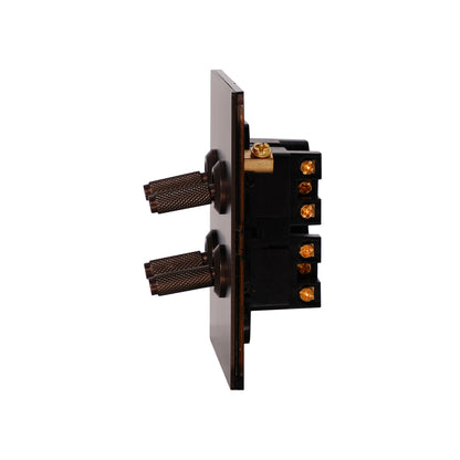 4 Gang 2 Way Switch (86) – Knurled Toggle – Stainless Steel / Copper