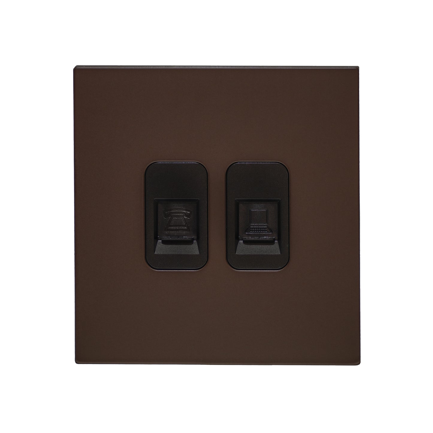 Tel + Computer Socket – Stainless Steel