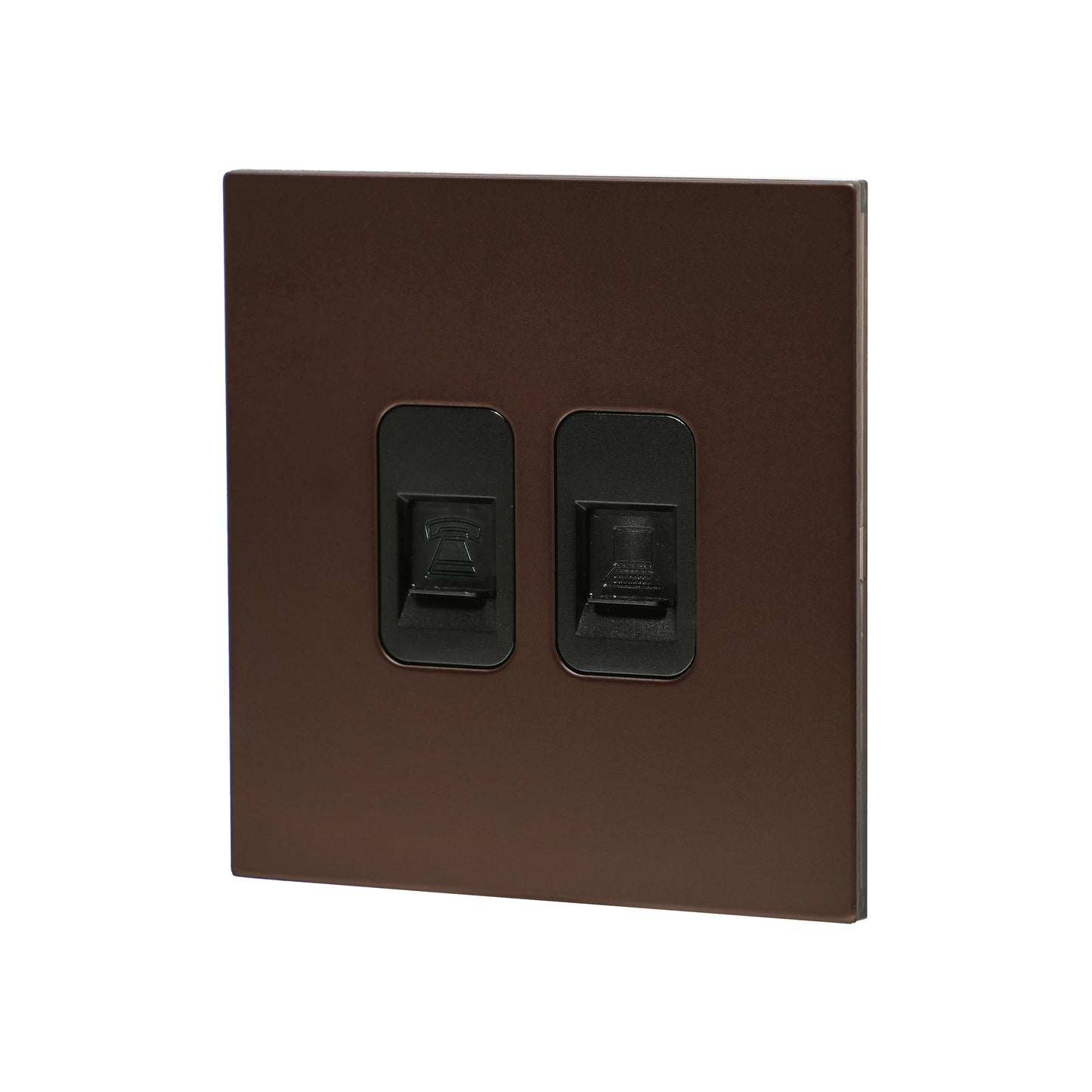 Tel + Computer Socket – Stainless Steel