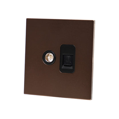 TV + Computer Socket – Stainless Steel
