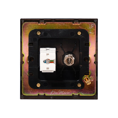 TV + Computer Socket – Stainless Steel