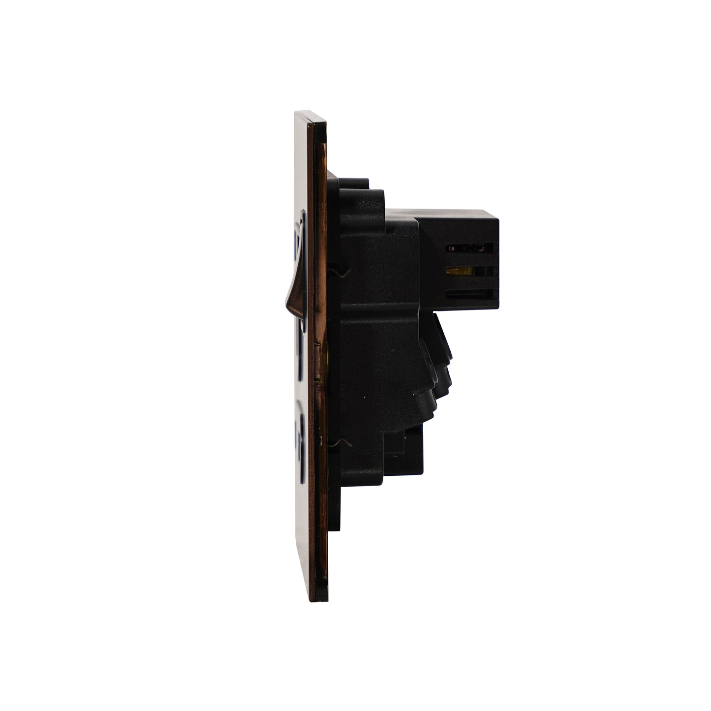 Single UK Socket 13A – On/Off + 2USB – Stainless Steel