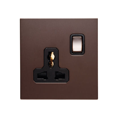 Single MF Socket 13A – On/Off – Stainless Steel