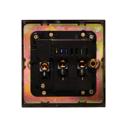 Single MF Socket 13A – On/Off + 2USB – Stainless Steel