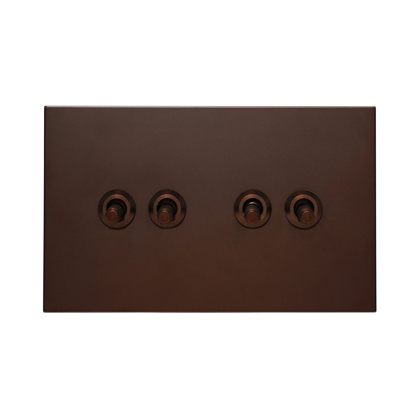 4 Gang 2 Way Switch (148) – Knurled Toggle – Stainless Steel / Copper