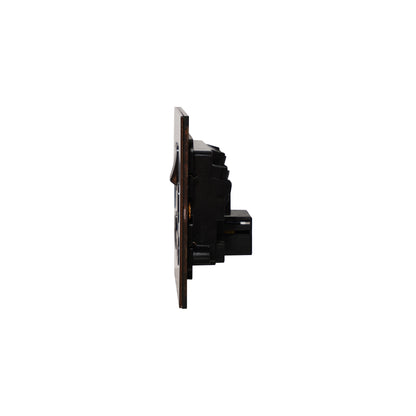 Double UK Socket 13A – On/Off + 2USB – Stainless Steel