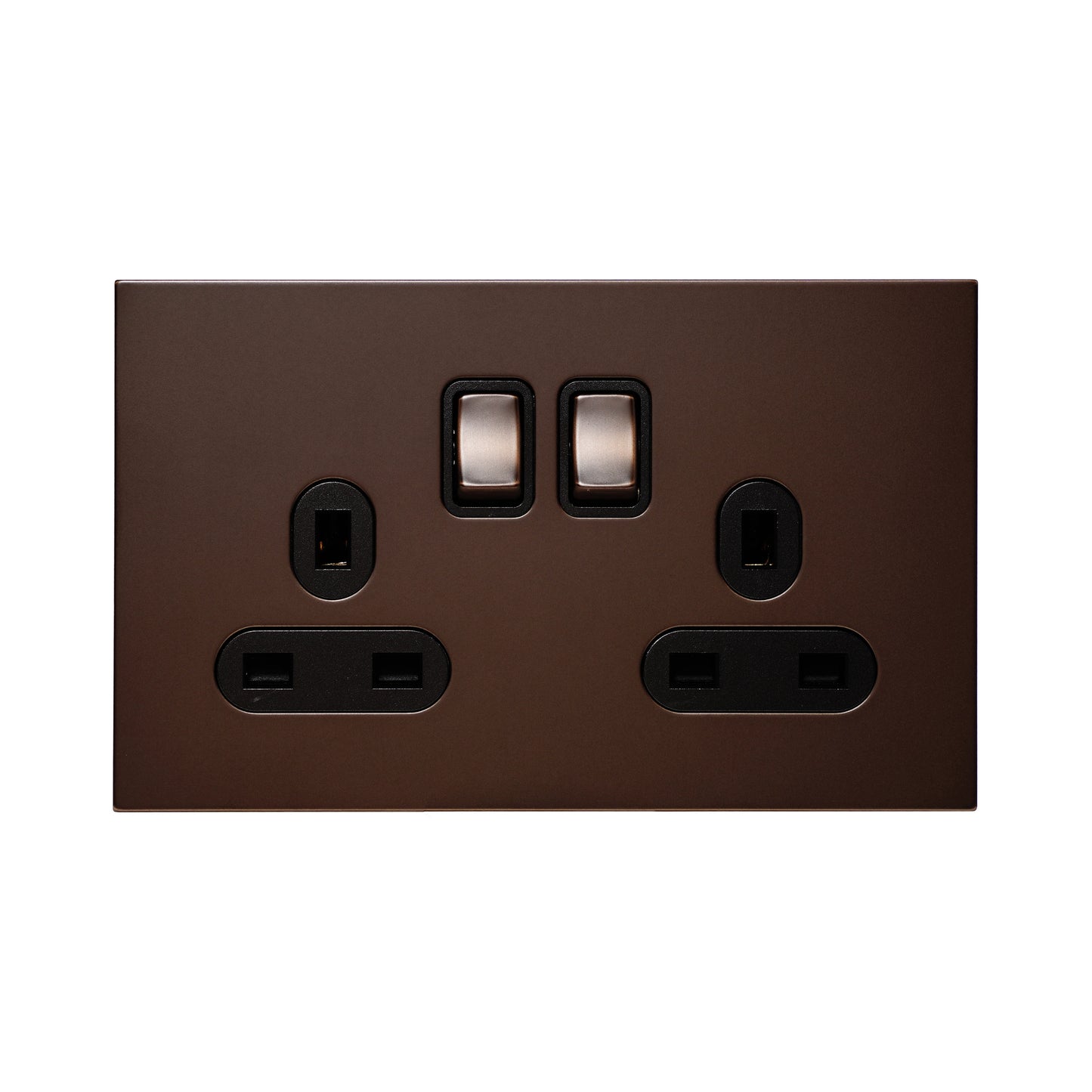 Double UK Socket 13A – On/Off – Stainless Steel