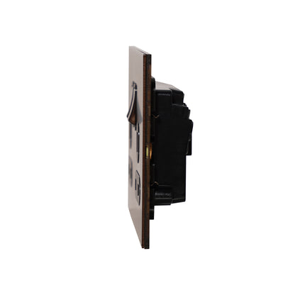 Double UK Socket 13A – On/Off – Stainless Steel