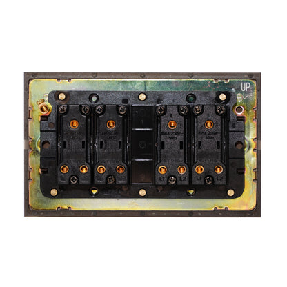 4 Gang 2 Way Switch (148) – Rocker Button – Stainless Steel