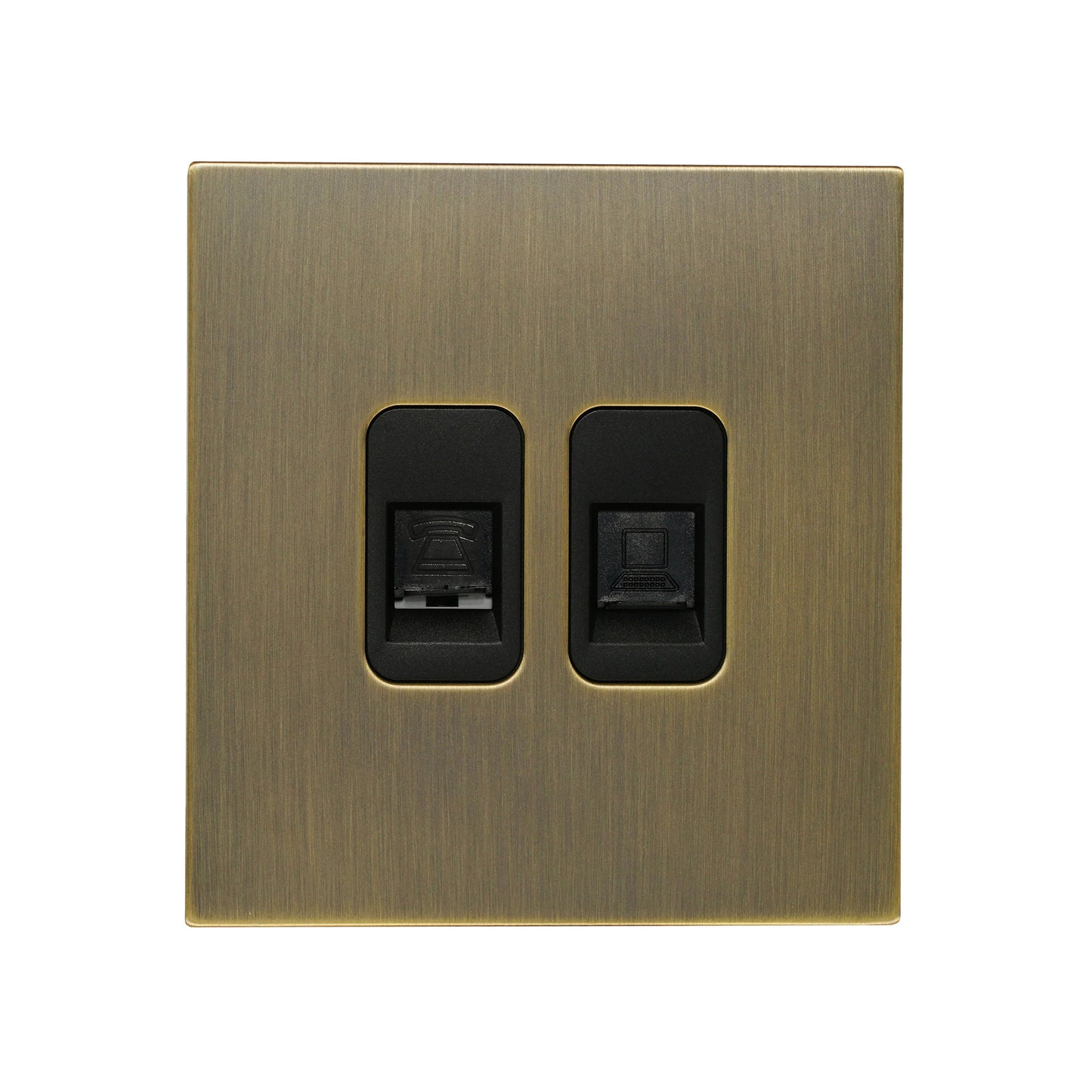 Tel + Computer Socket – Stainless Steel