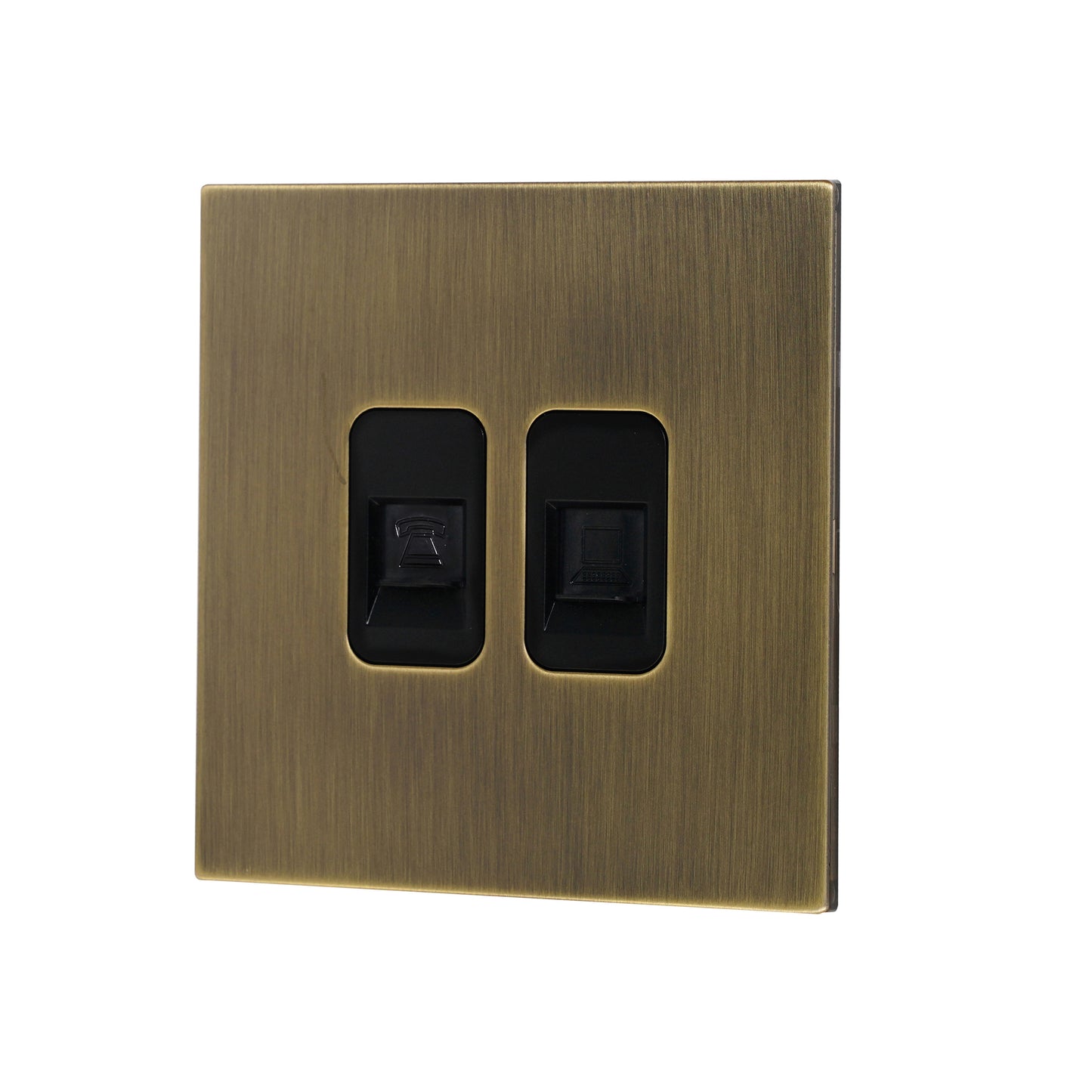 Tel + Computer Socket – Stainless Steel