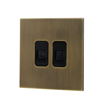 Tel + Computer Socket – Stainless Steel
