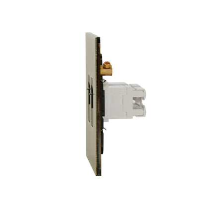 Tel + Computer Socket – Stainless Steel