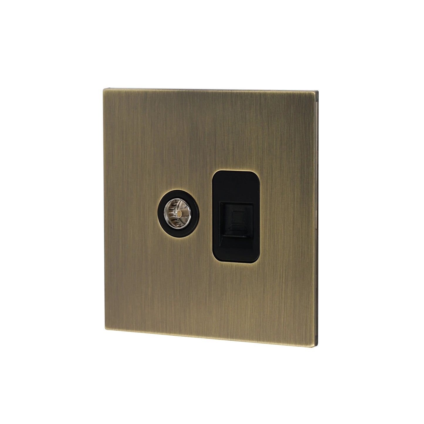 TV + Computer Socket – Stainless Steel