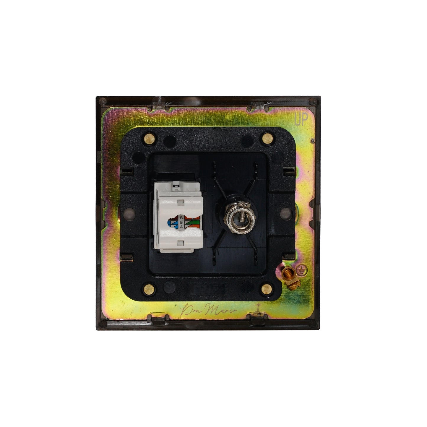 TV + Computer Socket – Stainless Steel