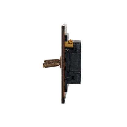2 Gang 2 Way Switch – Knurled Toggle – Stainless Steel / Copper