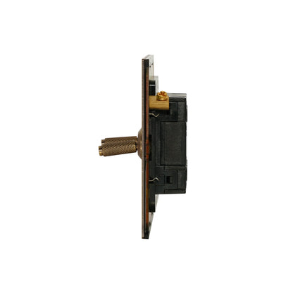 2 Gang 2 Way Switch – Knurled Toggle – Stainless Steel / Copper