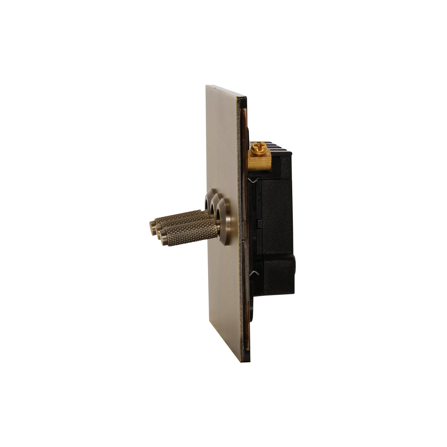 3 Gang 2 Way Switch – Knurled Toggle – Stainless Steel / Copper