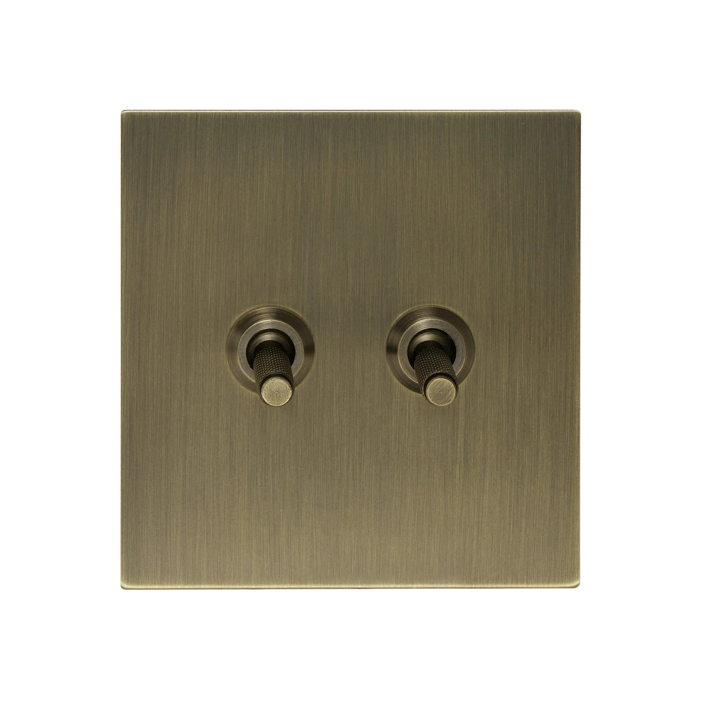 2 Gang Intermediate Switch – Knurled Toggle – Stainless Steel / Copper