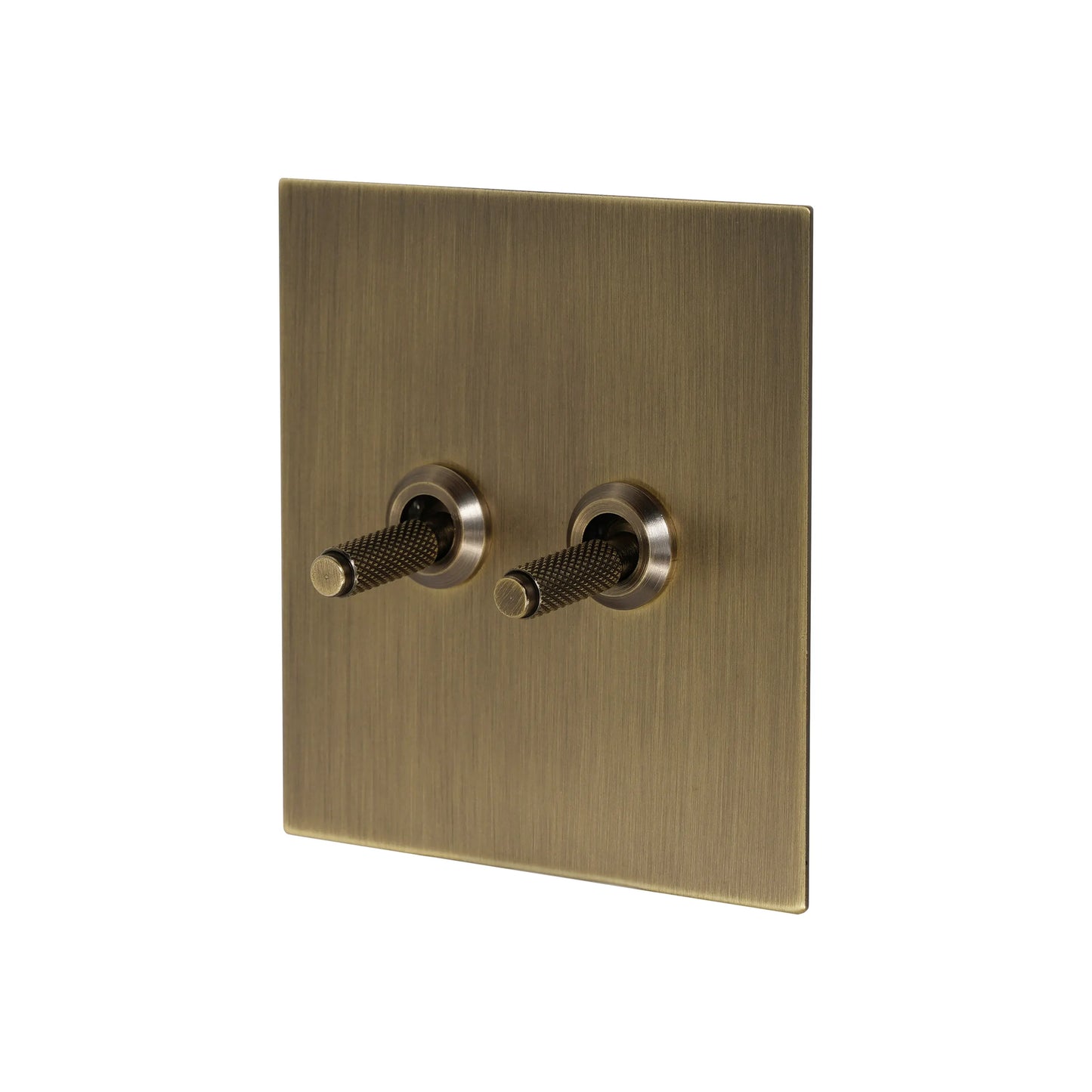 2 Gang Intermediate Switch – Knurled Toggle – Stainless Steel / Copper